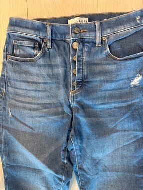 LOFT 27 4 unique button fly Boyfriend Jeans with Frayed Hem ab26